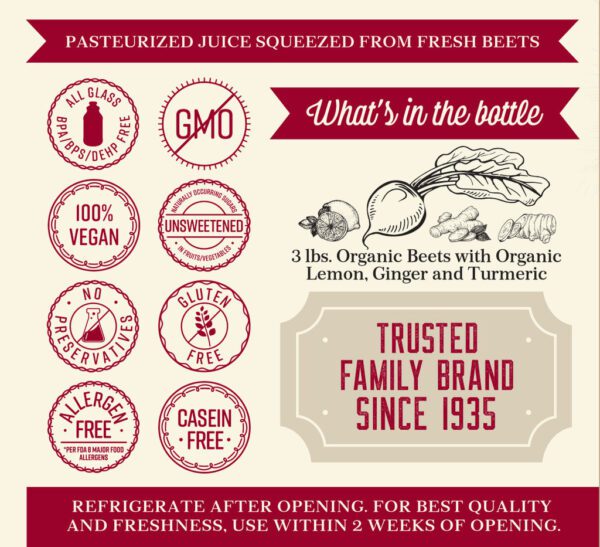 Lakewood Organic Beet Ginger Turmeric Juice | 32oz - Image 2