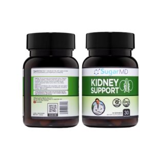 A front and back picture of sugarmd kidney support capsule